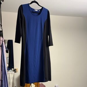 Liz Claiborne Blue and Black Dress